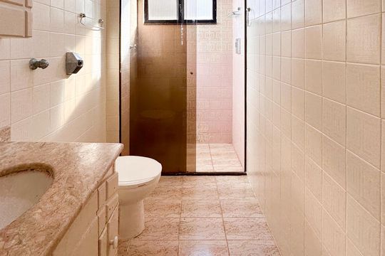Banheiro Social de apartamento à venda com 2 quartos, 83m² em Jardim das Acacias, São Bernardo do Campo