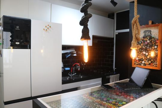 Cozinha e Área de Serviço de apartamento à venda com 2 quartos, 34m² em Barra Funda, São Paulo