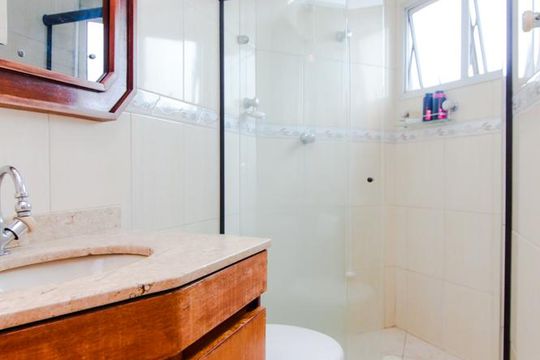 Banheiro da Suíte de apartamento à venda com 3 quartos, 82m² em Vila Progresso, Guarulhos
