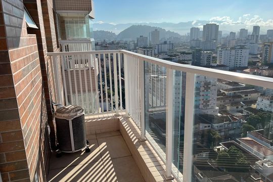 Varanda da Sala de apartamento para alugar com 1 quarto, 46m² em Campo Grande, Santos
