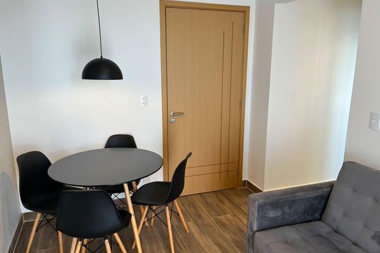 Sala de apartamento para alugar com 1 quarto, 46m² em Campo Grande, Santos