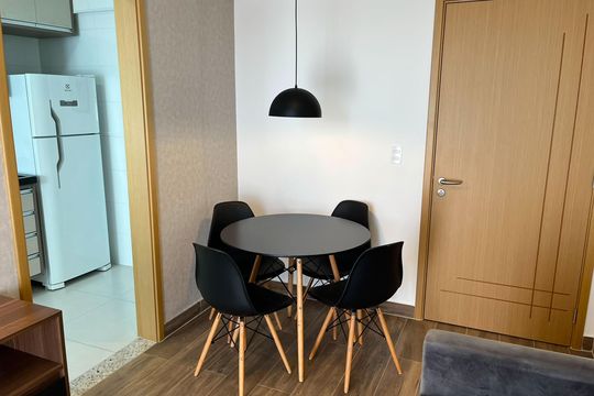 Sala de apartamento para alugar com 1 quarto, 46m² em Campo Grande, Santos