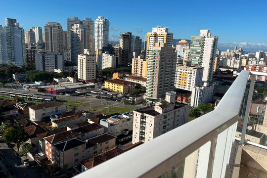 Varanda da Sala de apartamento para alugar com 1 quarto, 46m² em Campo Grande, Santos