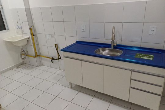 Cozinha de apartamento à venda com 2 quartos, 44m² em Campo Grande, Rio de Janeiro