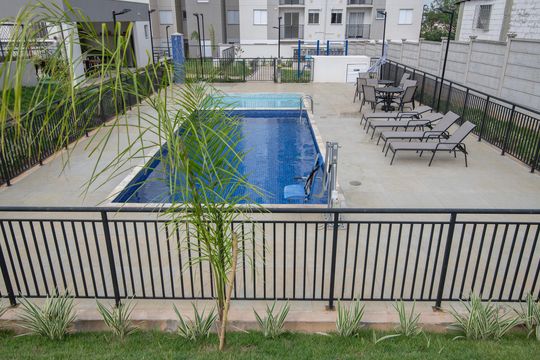Área Comum - Piscinas de apartamento para alugar com 2 quartos, 59m² em Jardim Rosolem, Hortolândia