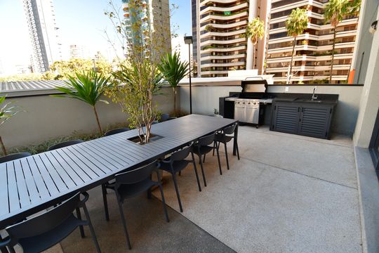 Área comum - Churrasqueira de kitnet/studio à venda com 1 quarto, 39m² em Cambuí, Campinas