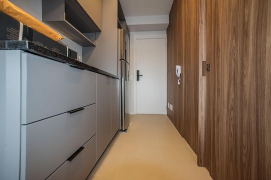 Cozinha de kitnet/studio à venda com 1 quarto, 27m² em Vila Clementino, São Paulo