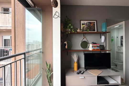 Varanda de kitnet/studio à venda com 1 quarto, 28m² em Jardim da Gloria, São Paulo
