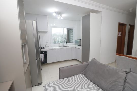 Sala/Cozinha de apartamento à venda com 2 quartos, 99m² em Santa Maria, Santo André