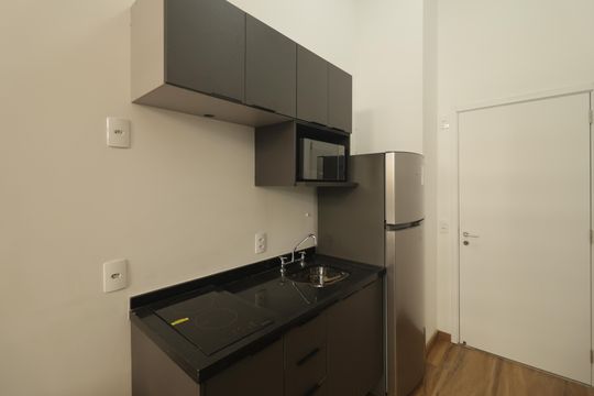 Cozinha de kitnet/studio para alugar com 1 quarto, 26m² em Vila Mariana, São Paulo