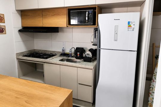 Cozinha de apartamento para alugar com 2 quartos, 74m² em Setor Pedro Ludovico, Goiânia