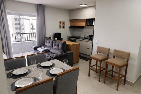 Sala de apartamento para alugar com 2 quartos, 74m² em Setor Pedro Ludovico, Goiânia