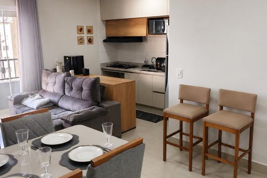 Sala de apartamento para alugar com 2 quartos, 74m² em Setor Pedro Ludovico, Goiânia