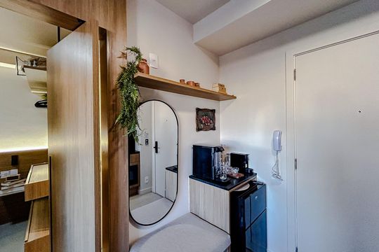 Cozinha de apartamento para alugar com 1 quarto, 24m² em Vila Nova Conceição, São Paulo