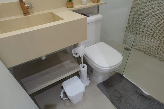 Banheiro de apartamento à venda com 3 quartos, 78m² em Vila Marina, Santo André
