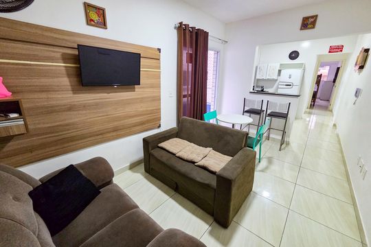 Sala de apartamento para alugar com 1 quarto, 47m² em Aviação, Praia Grande