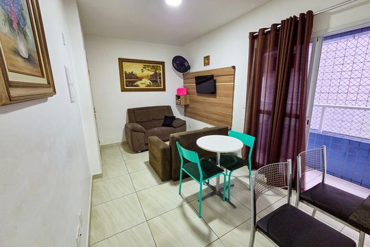 Sala de apartamento para alugar com 1 quarto, 47m² em Aviação, Praia Grande