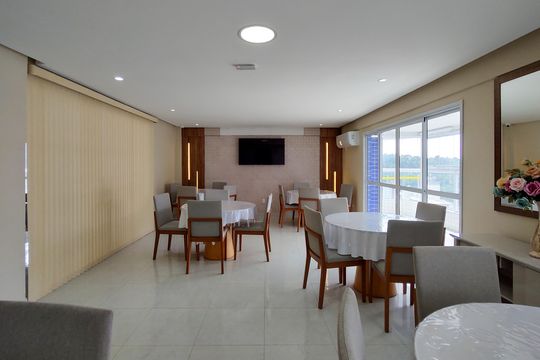 Salão de festas de apartamento para alugar com 3 quartos, 104m² em Canto do Forte, Praia Grande