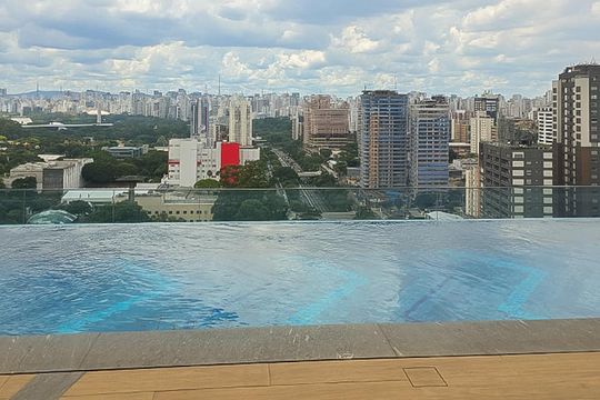 Área comum - Piscina de kitnet/studio para alugar com 1 quarto, 32m² em Indianópolis, São Paulo