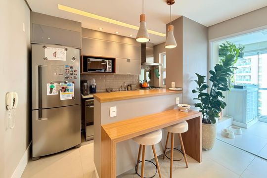 Cozinha de apartamento à venda com 2 quartos, 92m² em Brooklin, São Paulo