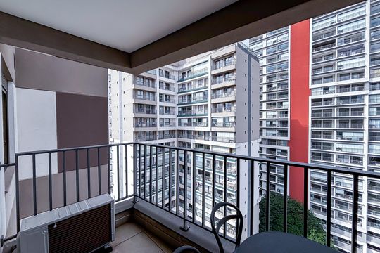 Varanda do Studio de apartamento para alugar com 1 quarto, 30m² em Sumaré, São Paulo