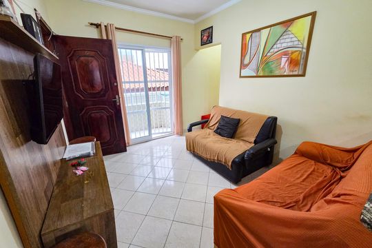 Sala de apartamento para alugar com 1 quarto, 53m² em Cidade Ocian, Praia Grande