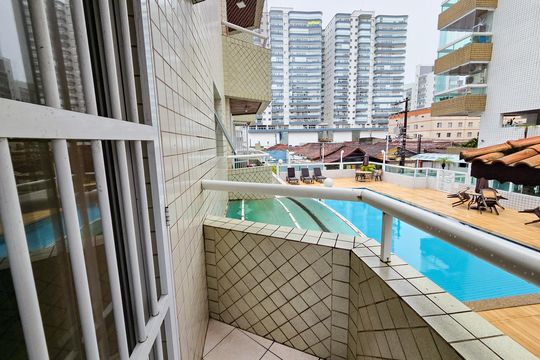 Varanda de apartamento para alugar com 1 quarto, 53m² em Cidade Ocian, Praia Grande