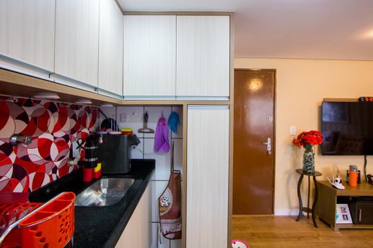 Cozinha de apartamento à venda com 2 quartos, 55m² em Vila Guiomar, Santo André