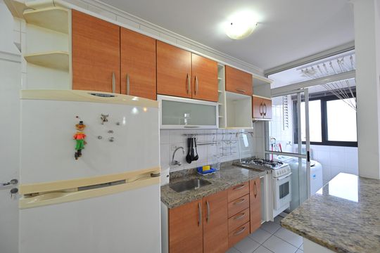 Cozinha de apartamento à venda com 1 quarto, 36m² em Vila Monte Alegre, São Paulo