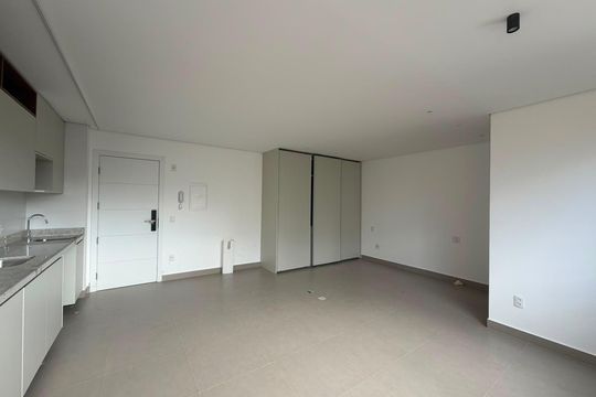 cozinha de apartamento à venda com 1 quarto, 40m² em Lourdes, Belo Horizonte