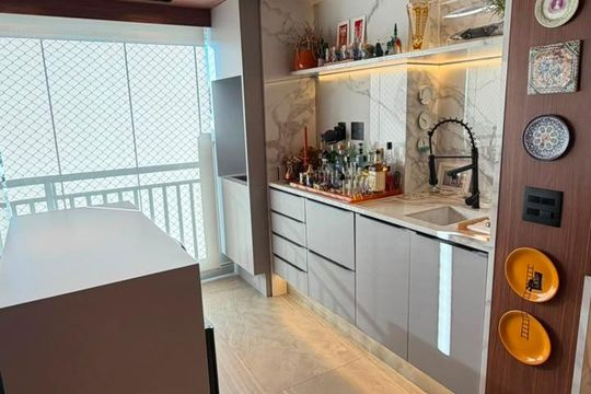 Cozinha de apartamento à venda com 3 quartos, 106m² em Vila Anastácio, São Paulo