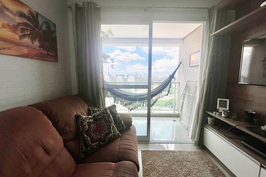 Sala de apartamento à venda com 1 quarto, 37m² em Santo Amaro, São Paulo