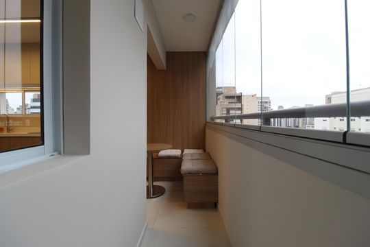 Varanda de kitnet/studio para alugar com 1 quarto, 30m² em Vila Olímpia, São Paulo