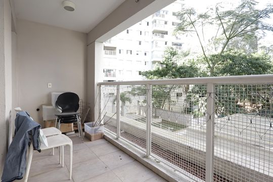 Varanda da Sala de apartamento à venda com 2 quartos, 85m² em Vila Andrade, São Paulo