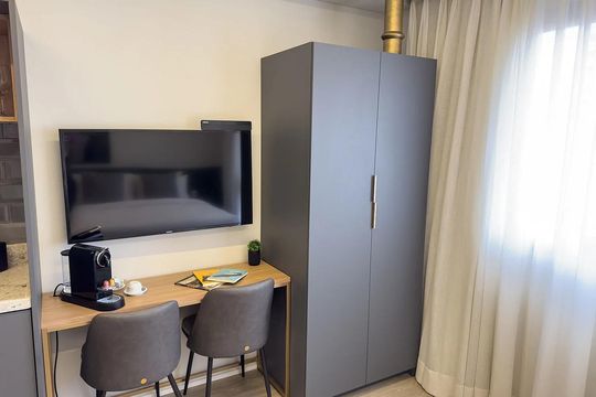 Cozinha de apartamento à venda com 1 quarto, 26m² em Santo Amaro, São Paulo
