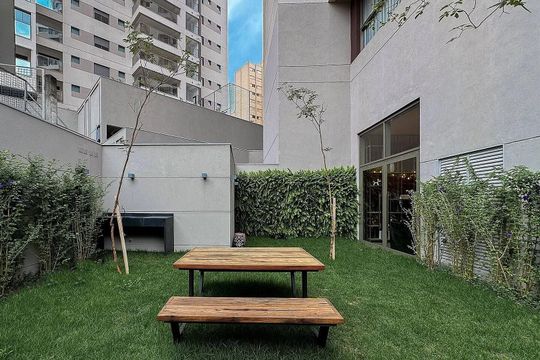 Área externa de apartamento à venda com 1 quarto, 26m² em Santo Amaro, São Paulo