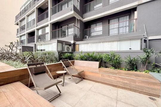 Área externa de kitnet/studio à venda com 1 quarto, 31m² em Santo Amaro, São Paulo