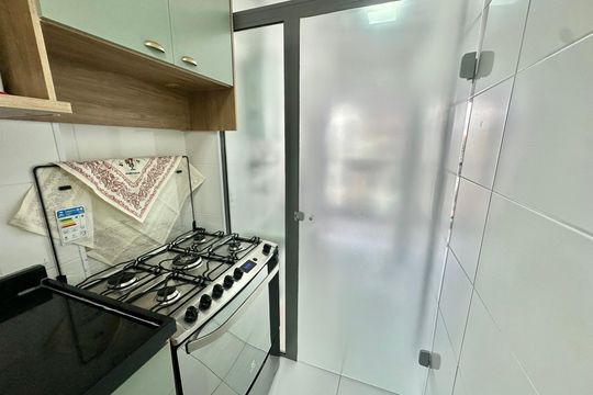 Cozinha de apartamento para alugar com 1 quarto, 60m² em Santo Amaro, São Paulo