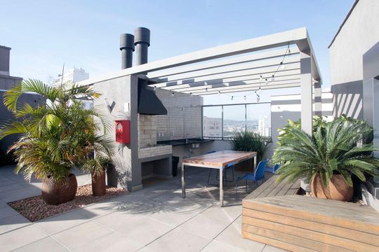 Área Comum - Rooftop Quiosque Churrasqueira de kitnet/studio à venda com 1 quarto, 30m² em Centro Histórico, Porto Alegre