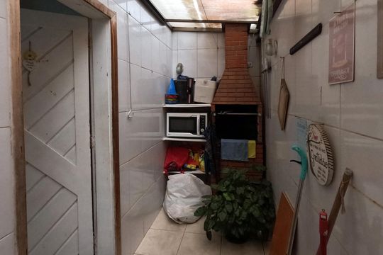 Área de Serviço com Churrasqueira de casa para alugar com 3 quartos, 100m² em Macuco, Santos
