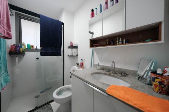 Banheiro de apartamento à venda com 2 quartos, 42m² em Vila Guilhermina, São Paulo