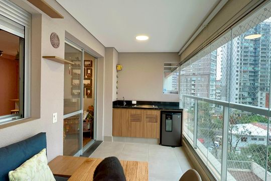 Varanda gourmet de apartamento para alugar com 1 quarto, 69m² em Sumaré, São Paulo