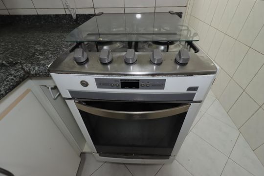 Cozinha - Fogão embutido de apartamento à venda com 2 quartos, 52m² em Vila Guarará, Santo André