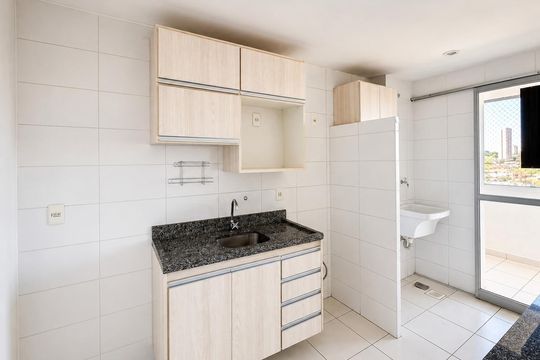 Cozinha de apartamento para alugar com 2 quartos, 63m² em Jardim Atlântico, Goiânia