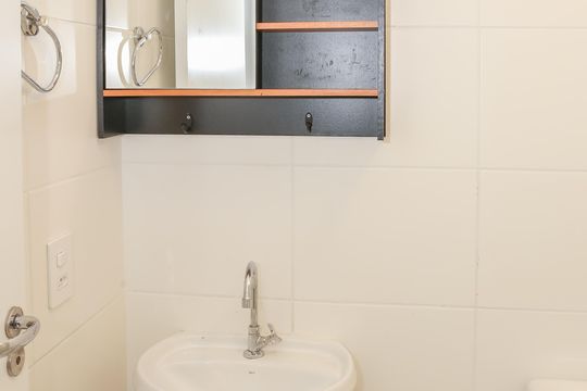 Banheiro da Suíte de apartamento à venda com 1 quarto, 26m² em Barra Funda, São Paulo