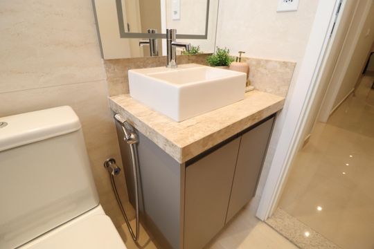 Banheiro Social de apartamento para alugar com 2 quartos, 72m² em Cazeca, Uberlândia