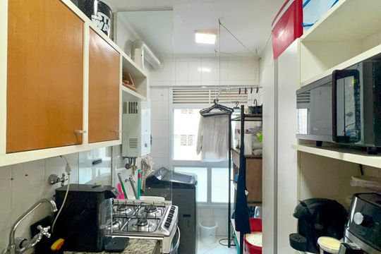 Cozinha de apartamento à venda com 1 quarto, 37m² em Jardim Paulista, São Paulo