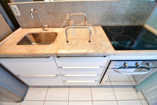 Cozinha de apartamento para alugar com 1 quarto, 43m² em Bosque, Campinas