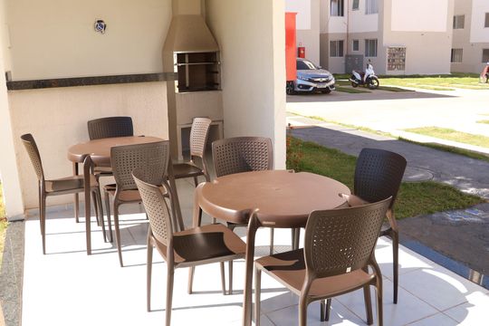 Área externa de apartamento à venda com 2 quartos, 42m² em Residencial Vale dos Sonhos, Goiânia