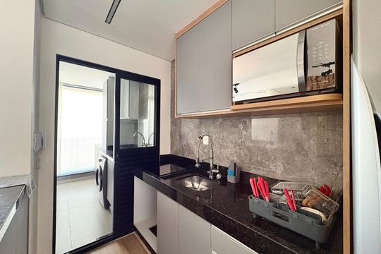 Cozinha de apartamento à venda com 2 quartos, 47m² em Vila Albertina, São Paulo
